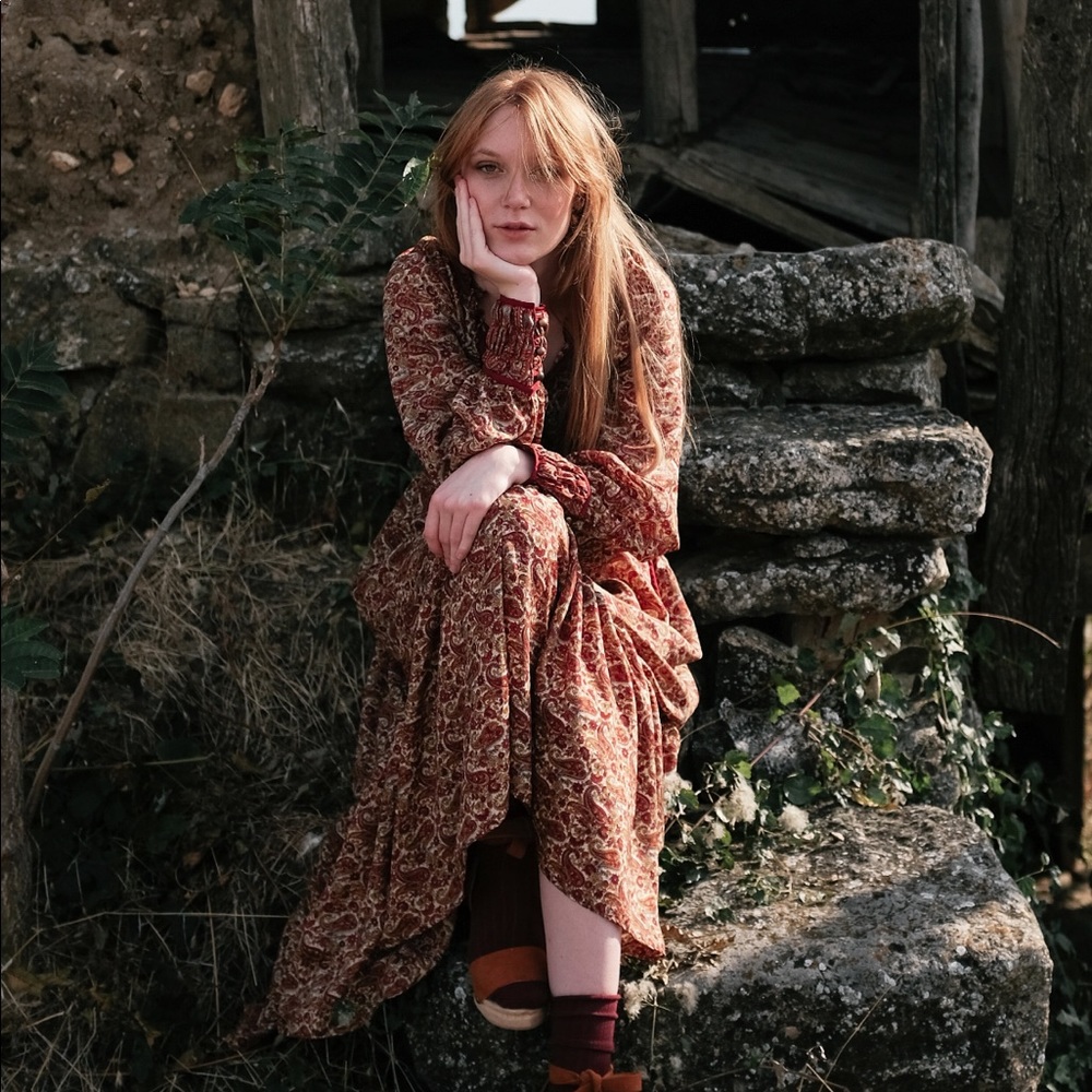 Art silk dress. Sari dress. Handmade item.